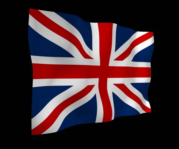 Acenando Bandeira Grã Bretanha Fundo Escuro Bandeira Britânica Reino Unido — Fotografia de Stock