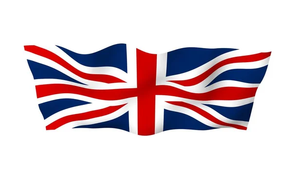 挥舞着大不列颠的旗帜 英国国旗 大不列颠及北爱尔兰联合王国 英国的国家标志 — 图库照片