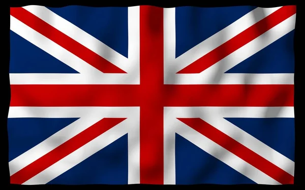 Flagge Des Vereinigten Königreichs Auf Dunklem Hintergrund Schwenkend Britische Flagge — Stockfoto