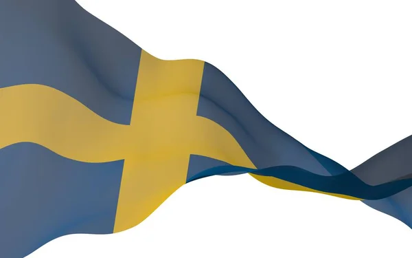 Flag Sweden Official State Symbol Kingdom Sweden Blue Field Yellow — Stock Photo, Image