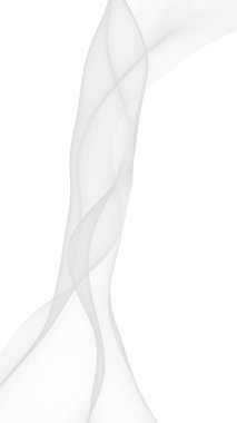 Beyaz soyut arka plan. Dalgalanan beyaz eşarp. Rüzgâr gibi esiyor. 3B illüstrasyon