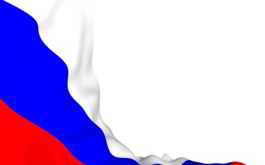 Rusya Federasyonu bayrağını sallıyor. Ulusal. Rusya'nın devlet sembolü. 3d illüstrasyon