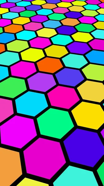 Honeycomb Multi Colored Perspective View Polygon Look Honeycomb Isometric Geometry — Stock Photo, Image