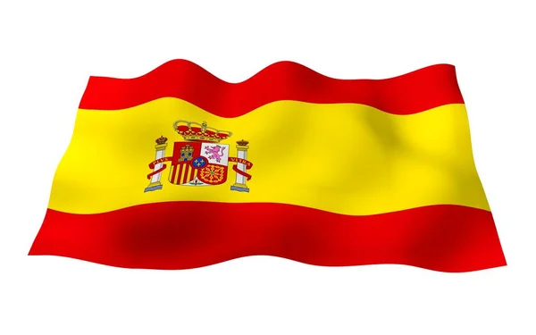 Spaniens Flagga Konungariket Spaniens Officiella Statssymbol Begreppet Webb Sportsidor Språkkurser — Stockfoto
