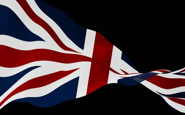 Mávání Vlajkou Velké Británie Temném Pozadí Britská Vlajka Spojené Království — Stock fotografie