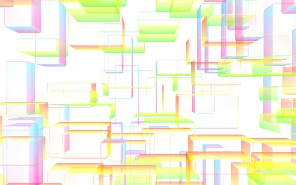 Fundo Digital Tecnológico Abstrato Colorido Padrão Com Retângulos Repetitivos Ilustração — Fotografia de Stock
