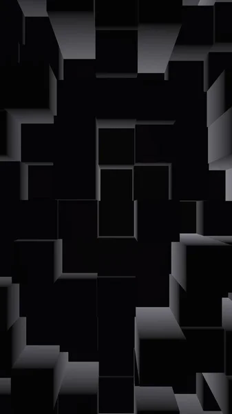 抽象的な暗いエレガントな立方体の幾何学的背景 カオス的に高度な長方形のバー レンダリング イラストレーション — ストック写真