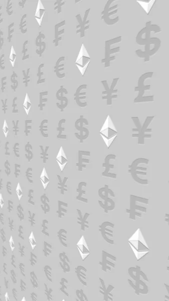 Ethereum Clásico Moneda Sobre Fondo Blanco Signatura Criptográfica Digital Concepto —  Fotos de Stock