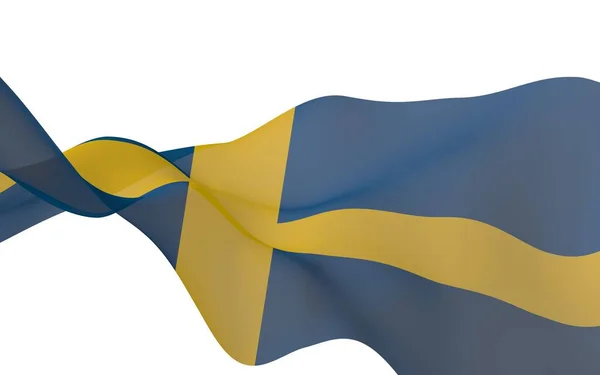 Bandiera Sweden Simbolo Ufficiale Del Regno Svezia Campo Blu Con — Foto Stock