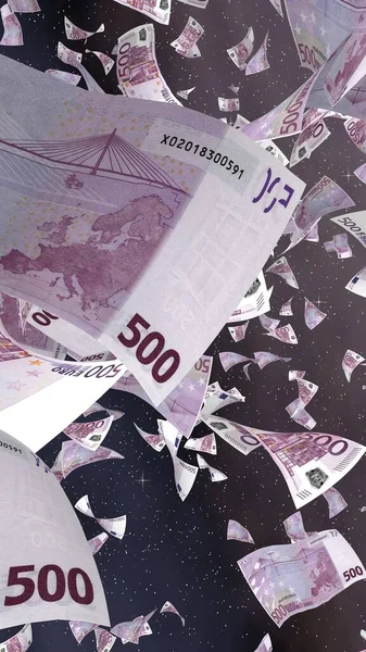 Uzay Yıldızlı Arka Planda Euro Banknotları Uçurmak Uzayda Para Uçuyor — Stok fotoğraf