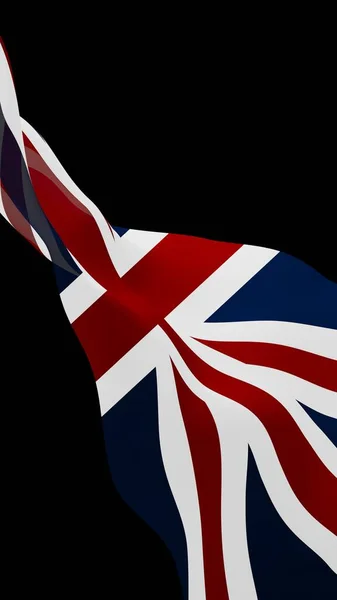 Zwaaiende Vlag Van Groot Brittannië Donkere Achtergrond Britse Vlag Verenigd — Stockfoto