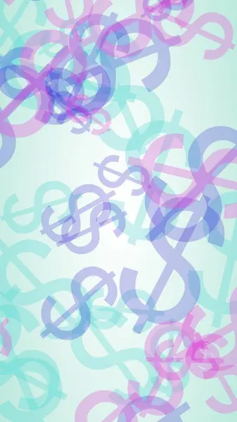 Bunte Durchscheinende Dollarzeichen Auf Weißem Hintergrund Rottöne Illustration — Stockfoto