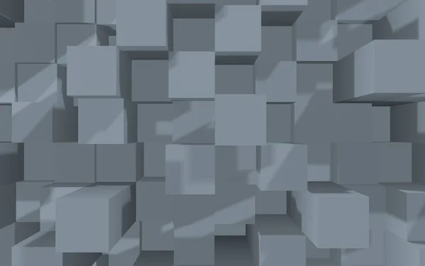 Abstrait Gris Élégant Cube Fond Géométrique Barres Rectangulaires Chaotiquement Avancées — Photo