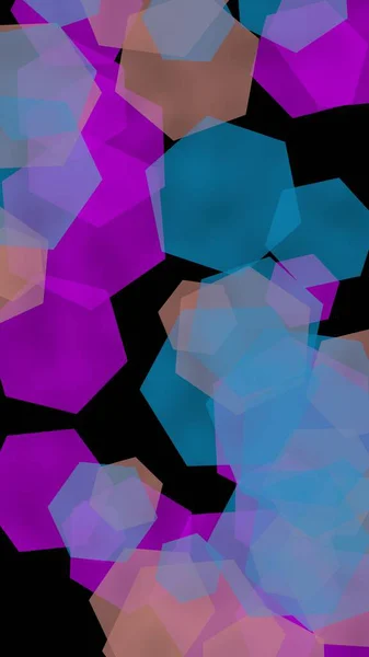 Multicolored Translucent Hexagons Dark Background Vertical Image Orientation Illustration — Stock Photo, Image