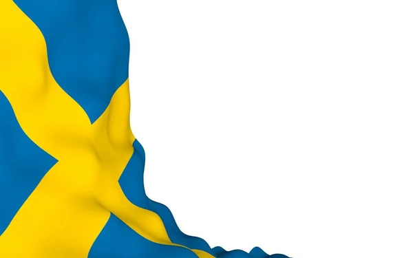 Sveriges Flagga Officiell Statssymbol För Konungariket Sverige Ett Blått Fält — Stockfoto