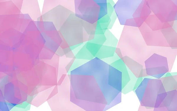 Multicolored Translucent Hexagons White Background Illustration — Stock Photo, Image