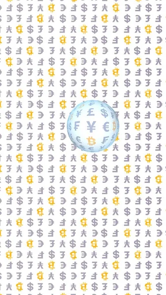 Bitcoin Valuta Uno Sfondo Bianco Simbolo Crittografico Digitale Bolla Valuta — Foto Stock