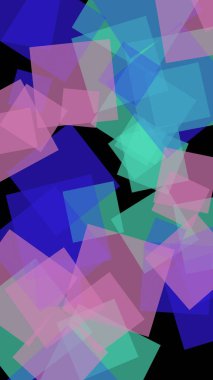 Koyu arkaplanda çok renkli yarı şeffaf altıgenler. Dikey görüntü yönlendirmesi. 3B illüstrasyon