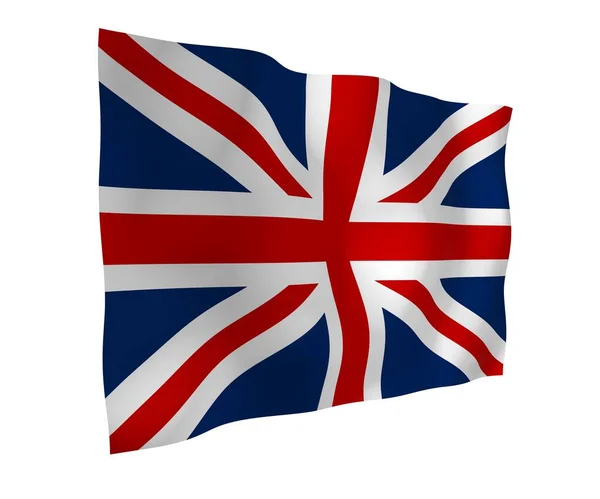 Flutură Steagul Marii Britanii Drapelul Britanic Regatul Unit Marii Britanii — Fotografie, imagine de stoc