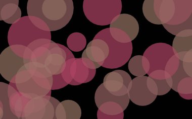 Koyu bir arka plan üzerinde çok renkli yarı saydam daireler. Sarı tonları. 3d illüstrasyon