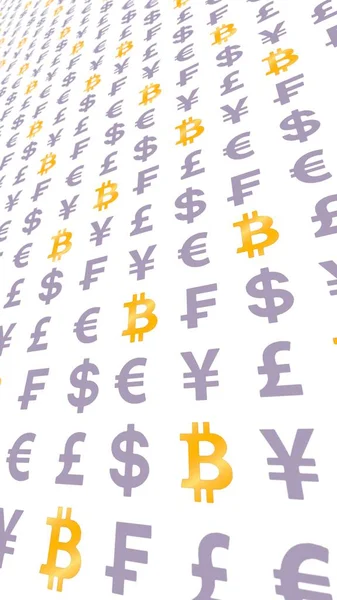 Bitcoin Monnaie Sur Fond Blanc Symbole Crypto Monnaie Numérique Effet — Photo