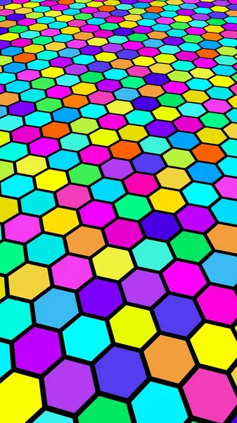 Honeycomb Multi Colored Perspective View Polygon Look Honeycomb Isometric Geometry — Stock Photo, Image