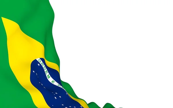 Ondeando Bandera Brasil Ordem Progresso Orden Progreso Río Janeiro Sudamérica —  Fotos de Stock