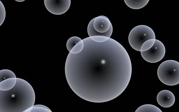 Dark Background Light Bubbles Wallpaper Texture Balloons Illustration — Stock Photo, Image
