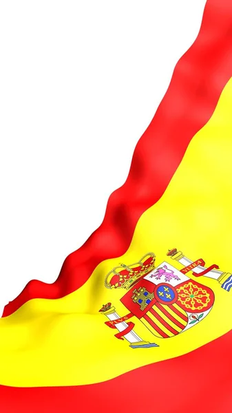 スペインの国旗 スペイン王国の公式国家シンボル コンセプト ウェブ スポーツページ 語学コース デザイン要素 3Dイラスト — ストック写真
