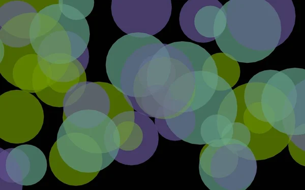 Πολύχρωμοι Ημιδιαφανές Κύκλοι Σκοτεινό Φόντο Πράσινες Αποχρώσεις Εικονογράφηση — Φωτογραφία Αρχείου