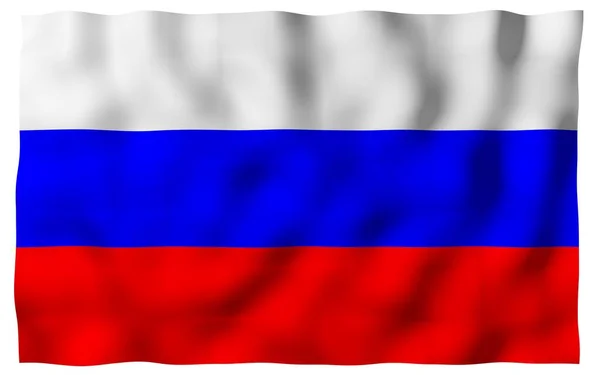 Waving Flag Russian Federation National State Symbol Russia Illustration — Stock Photo, Image