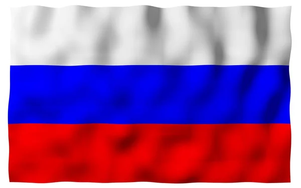Ondeando Bandera Federación Rusa Nacional Símbolo Estatal Rusia Ilustración — Foto de Stock