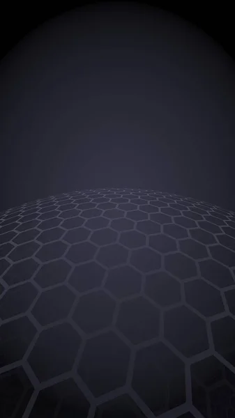 Többrétegű Honeycombs Gömb Sötét Háttér Szürke Szociális Háló Számítógépes Hálózat — Stock Fotó