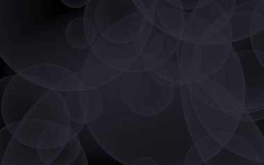 Soyut siyah arkaplan. Koyu şeffaf baloncuklu arkaplan. 3B illüstrasyon