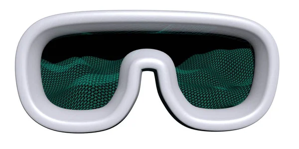 白色背景上的虚拟现实蒙版插图 Vr眼镜技术概念 — 图库照片