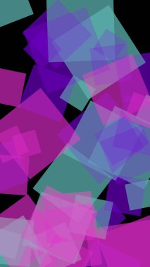 Koyu arkaplanda çok renkli yarı şeffaf altıgenler. Dikey görüntü yönlendirmesi. 3B illüstrasyon