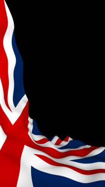 Büyük Britanya bayrağını sallıyor. İngiliz bayrağı. Büyük Britanya ve Kuzey İrlanda Birleşik Krallığı. Birleşik Krallık 'ın sembolü. 3B illüstrasyon