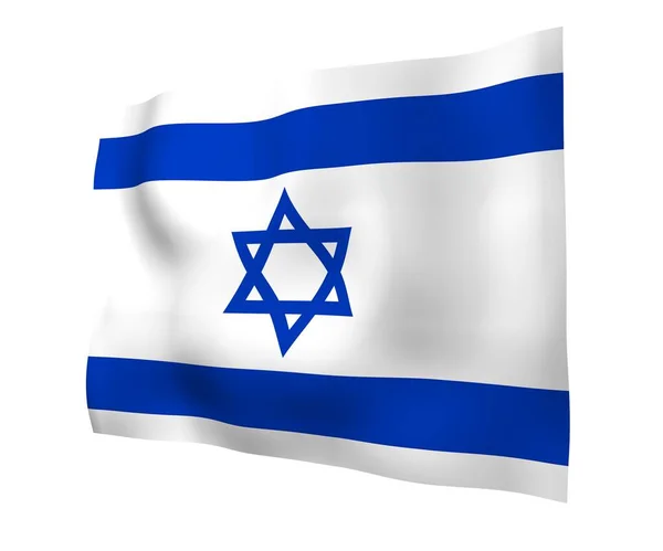 Vlag Van Israël Staatssymbool Van Staat Israël Een Blauwe Davidster — Stockfoto