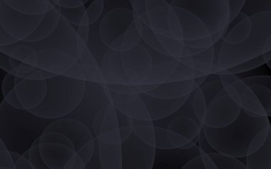 Soyut siyah arkaplan. Koyu şeffaf baloncuklu arkaplan. 3B illüstrasyon