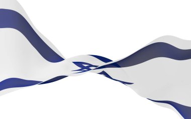 İsrail bayrağı. İsrail Devleti 'nin devlet sembolü. Beyaz bir alanda iki yatay mavi çizgi arasında mavi bir Davut Yıldızı. 3d illüstrasyon