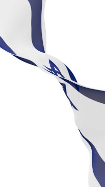 İsrail bayrağı. İsrail Devleti 'nin devlet sembolü. Beyaz bir alanda iki yatay mavi çizgi arasında mavi bir Davut Yıldızı. 3d illüstrasyon