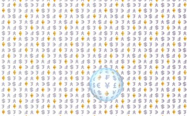 Ethereum klasik ve para beyaz bir arka plan üzerinde. Dijital kripto sembolü. İş konsepti. 3d illüstrasyon