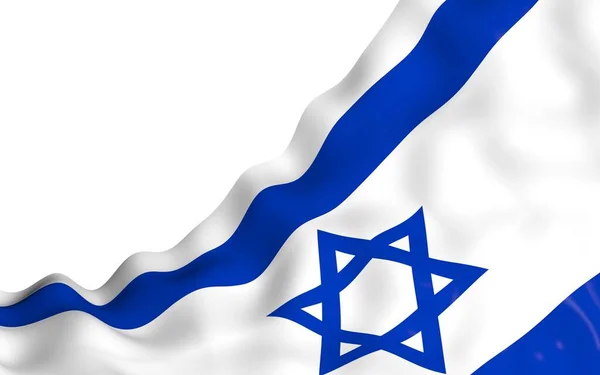 Izrael Zászlaja Izrael Állam Állami Szimbóluma Dávid Kék Csillaga Két — Stock Fotó