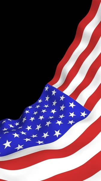 Ondeando Bandera Los Estados Unidos América Sobre Fondo Oscuro Estrellas — Foto de Stock