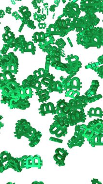 Beyaz arka planda dijital para birimi sembolü Bitcoin. Bitcoin düşüşü. Sanal ekranda kripto para birimi grafiği. İş, finans ve teknoloji kavramı. 3B illüstrasyon