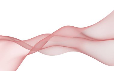 Soyut dalga. Eşarp. Beyaz arka plan üzerinde parlak şerit. Soyut duman. Raster hava arka planı. 3d illüstrasyon