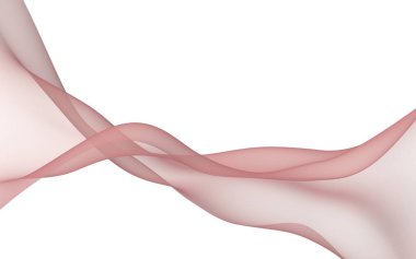 Soyut dalga. Eşarp. Beyaz arka plan üzerinde parlak şerit. Soyut duman. Raster hava arka planı. 3d illüstrasyon