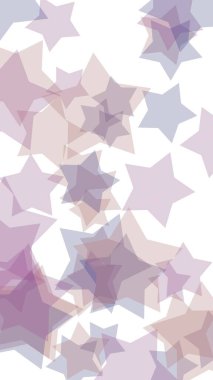 Beyaz arka planda gri yarı saydam yıldızlar. Dikey görüntü yönlendirmesi. 3d illüstrasyon