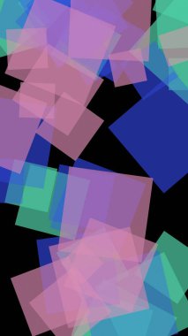 Koyu arkaplanda çok renkli yarı şeffaf altıgenler. Dikey görüntü yönlendirmesi. 3B illüstrasyon