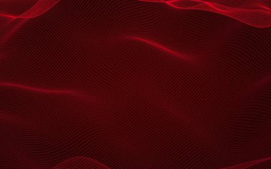 Kırmızı arka planda soyut manzara. Siber uzay şebekesi. merhaba teknoloji ağı. 3d illüstrasyon